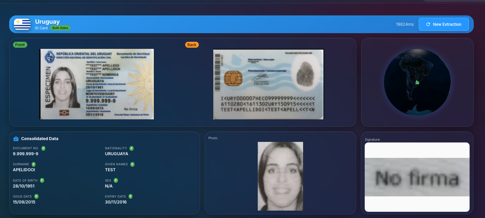 ID Card Processing Result